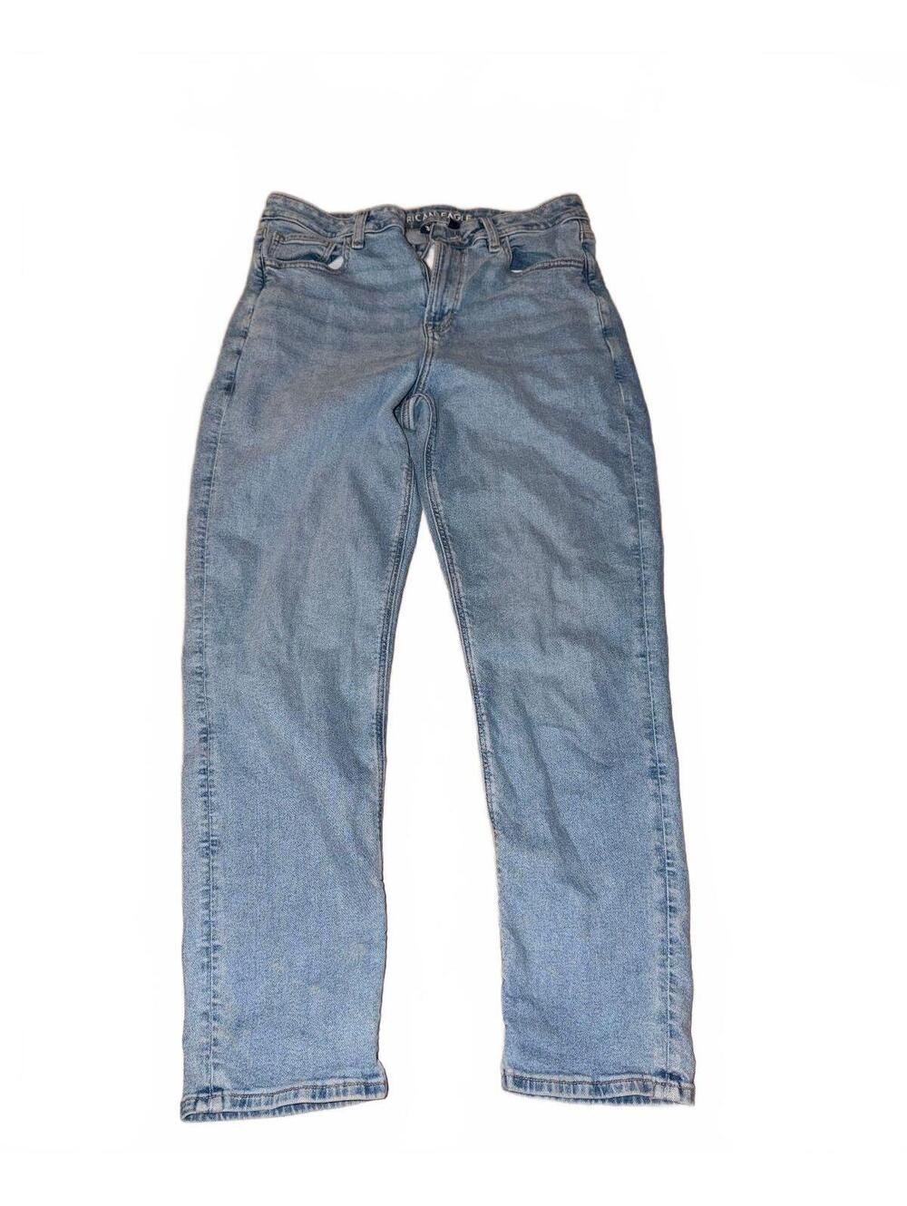 American Eagle Light Wash Stretch Denim Jeans Size 10 Regular Straight Fit
